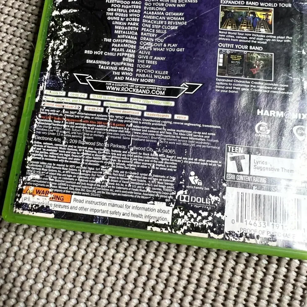 Rock Band‎ for Xbox 360 Music Rhythm Game Complete Case and Disc
